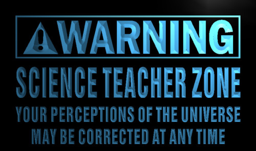 Warning Science Teacher Zone Neon Light Sign